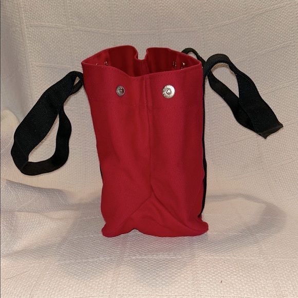 Red Canvas Tote Bag with Black Handles and UGA Logo - Picture 3 of 7
